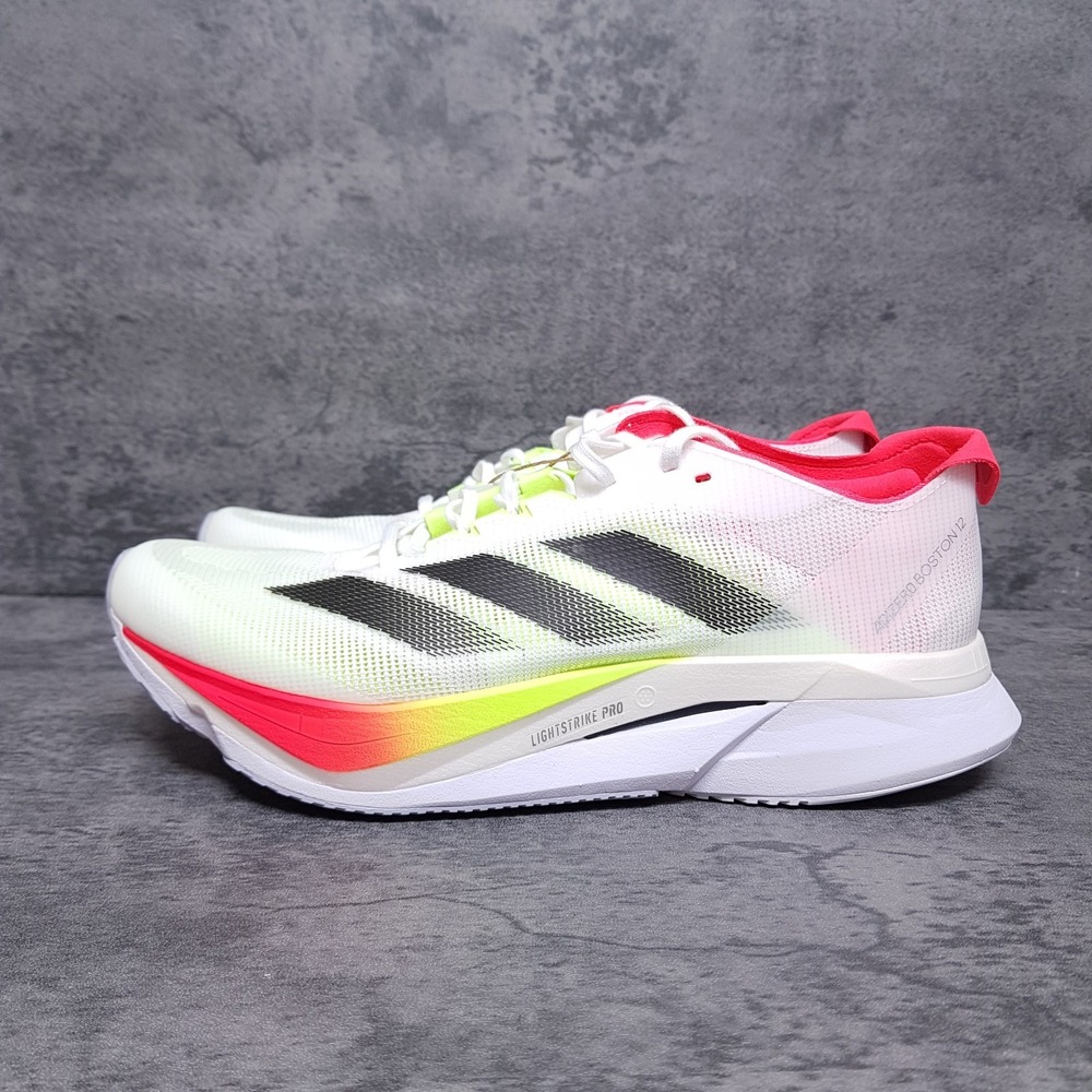 ADIDAS Adizero Boston 12 Road Running Shoes Womens Size 9 White JQ2554